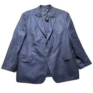 Joseph Abboud Men's 50 Regular Modern Fit Wool Silk Linen Blend Blazer Blue